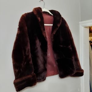Burgundy Fur Coat